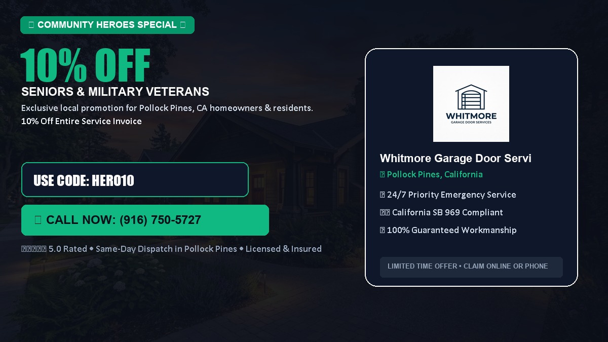 10% OFF Senior Citizens (65+) & Military / Veteran Community Discount in Pollock Pines, CA